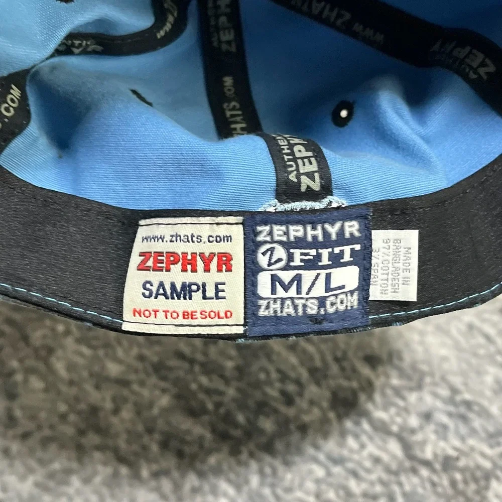 North Carolina Tar‎ Heels Hat Fitted Size M/L Zephyr SAMPLE Blue Black